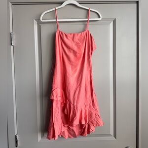Francesca's Coral Ruffle Dress